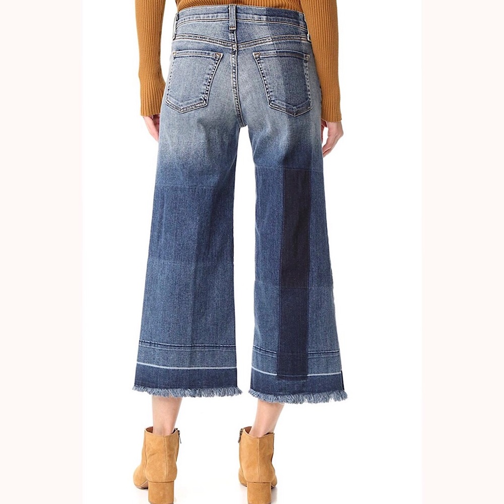J BRAND Liza Mid Rise Crop Culotte Jeans Optimum - Picture 3 of 8